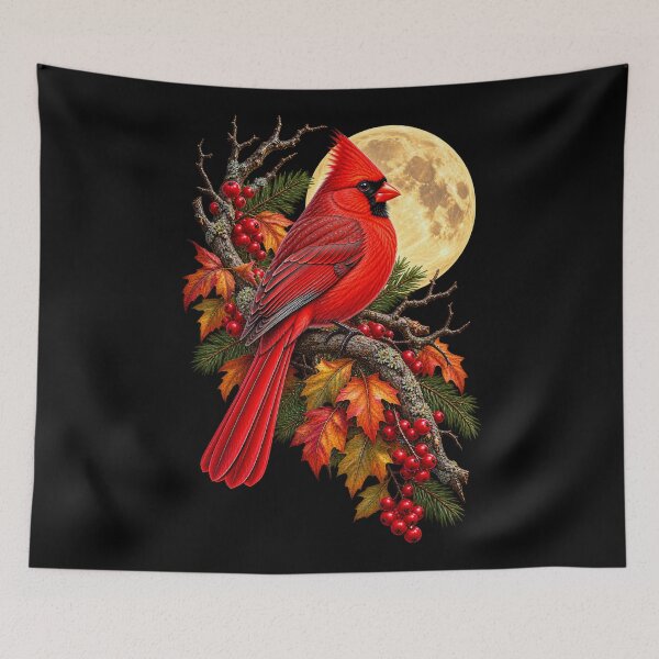 Item preview, Cardinal Under Full Moon designed and sold by RockitBaby.