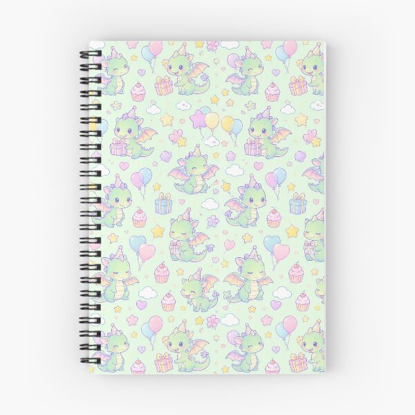 Item preview, Kawaii Birthday Baby Dragon Pastel Pattern designed and sold by Soft Berry Studio.