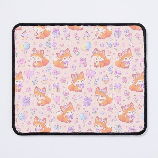 Item preview, Kawaii Birthday Baby Fox Pastel Pattern designed and sold by Soft Berry Studio.