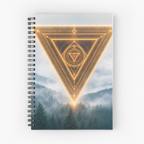 Item preview, Glowing Amber Inverted Triangle Over Misty Pine Forest designed and sold by monkeybusiness.pt.
