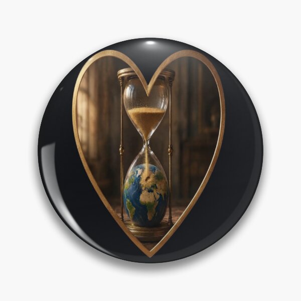 Item preview, Earth Hourglass in Heart - Planet Earth Time Is Running Out designed and sold by Breezes-of-Ida.