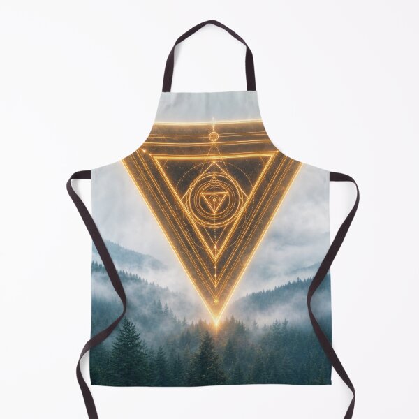 Item preview, Glowing Amber Inverted Triangle Over Misty Pine Forest designed and sold by monkeybusiness.pt.