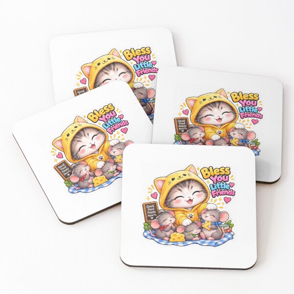 Item preview, Kawaii Cat and Mouse Sticker, Cute Cat Blessing Little Friends, Funny Animal Vinyl Sticker, Cozy Cute Sticker for Laptop Phone Bottle designed and sold by Oohu.