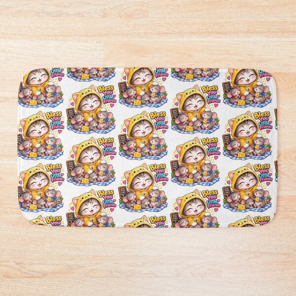 Item preview, Kawaii Cat and Mouse Sticker, Cute Cat Blessing Little Friends, Funny Animal Vinyl Sticker, Cozy Cute Sticker for Laptop Phone Bottle designed and sold by Oohu.
