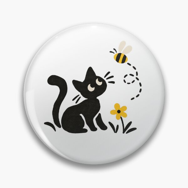 Item preview, cat and bumble bee designed and sold by saranagliccuris.