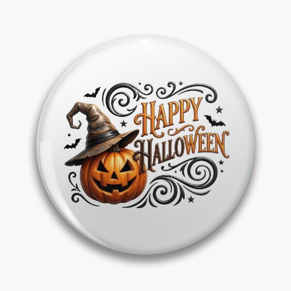 Item preview, Vintage Happy Halloween Typography with Pumpkin wearing Witch Hat    designed and sold by interdesigner.