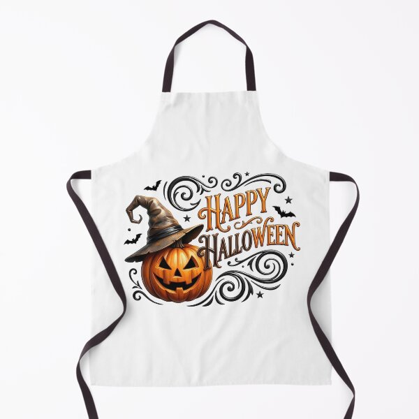 Item preview, Vintage Happy Halloween Typography with Pumpkin wearing Witch Hat    designed and sold by interdesigner.