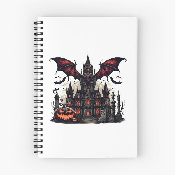 Item preview, Gothic Haunted Castle with Giant Vampire Bat and Glowing Jack-o'-Lantern    designed and sold by interdesigner.