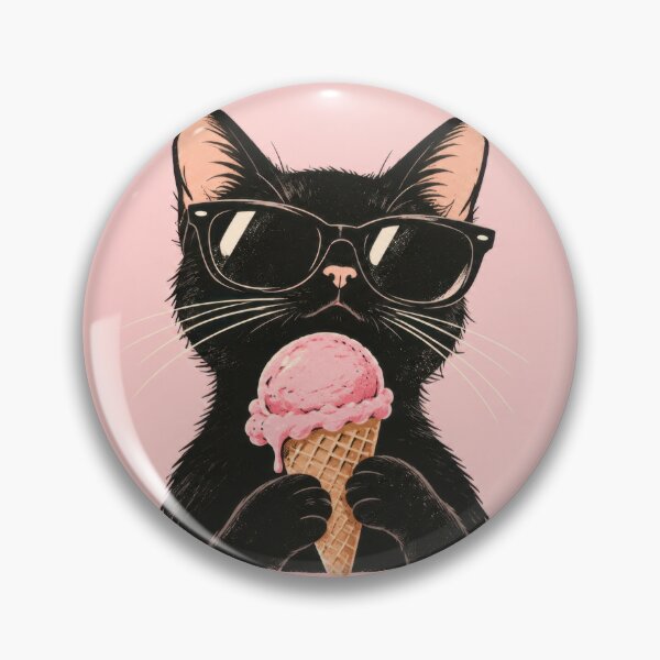 Item preview, Black cat with ice cream cone designed and sold by anytka.
