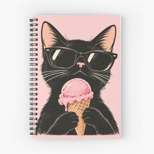 Item preview, Black cat with ice cream cone designed and sold by anytka.
