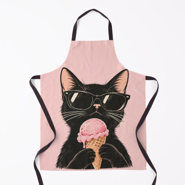 Item preview, Black cat with ice cream cone designed and sold by anytka.