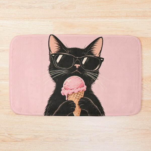 Item preview, Black cat with ice cream cone designed and sold by anytka.
