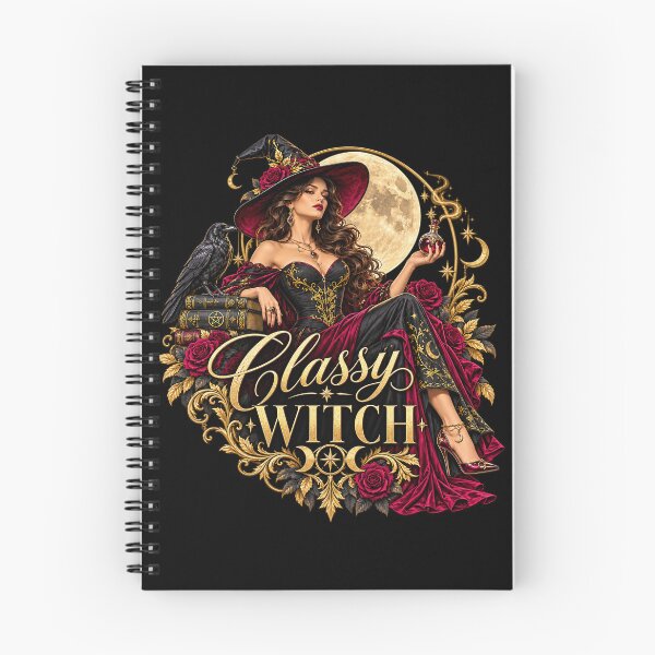 Item preview, Classy Witch – Elegant Moonlight Magic with Raven & Roses designed and sold by JanuszJarowicz.