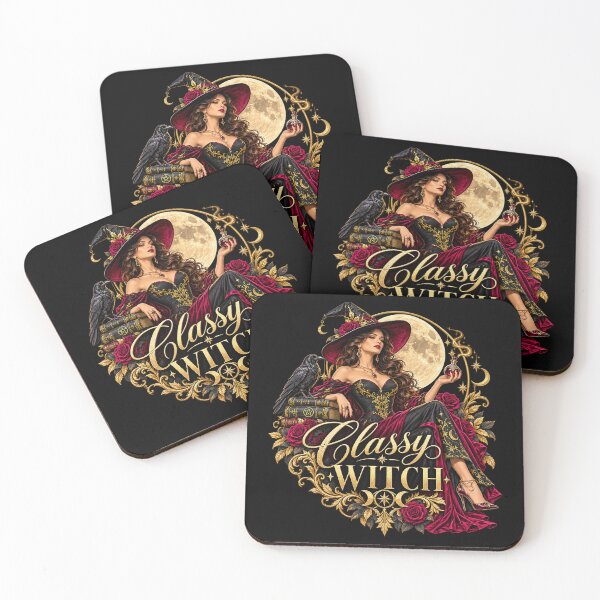 Item preview, Classy Witch – Elegant Moonlight Magic with Raven & Roses designed and sold by JanuszJarowicz.
