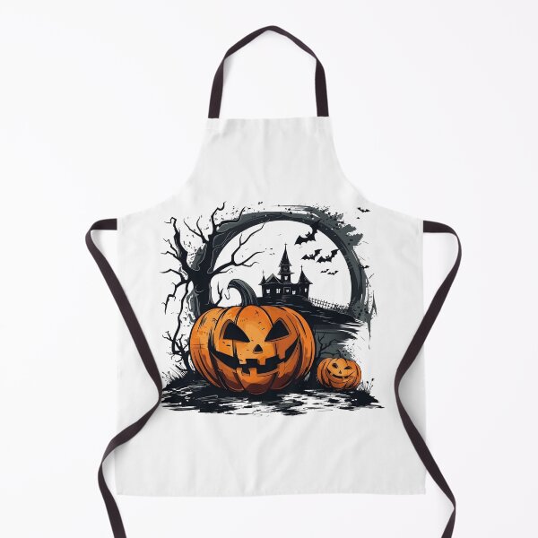 Item preview, Spooky Jack-o'-Lanterns with Haunted Castle and Bats Under Moonlit Night    designed and sold by interdesigner.