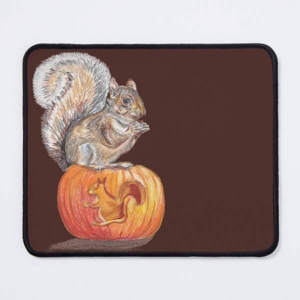 Item preview, Cute Squirrel on Pumpkin Autumn Fall Wildlife Art designed and sold by Dina's Fine Arts.