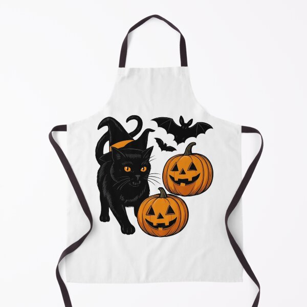 Item preview, Spooky Black Cat in Witch Hat with Jack-o'-Lanterns and Bats    designed and sold by interdesigner.