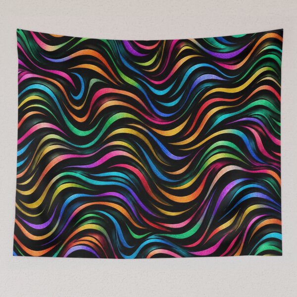 Item preview, Sparkling Rainbow Zebra Waves designed and sold by annenambiro.