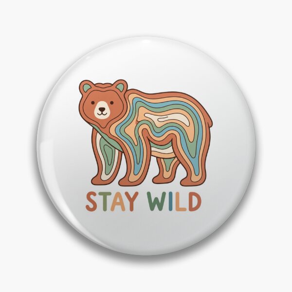 Item preview, Stay Wild | Cute Retro Bear Topographic Adventure Art designed and sold by MrDev.
