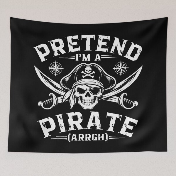 Item preview, Pretend I'm A Pirate Funny Vintage Pirate Lover Tee designed and sold by Teetreasure2.