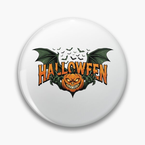 Item preview, Spooky Halloween Pumpkin Monster with Bat Wings and Flying Bats    designed and sold by interdesigner.