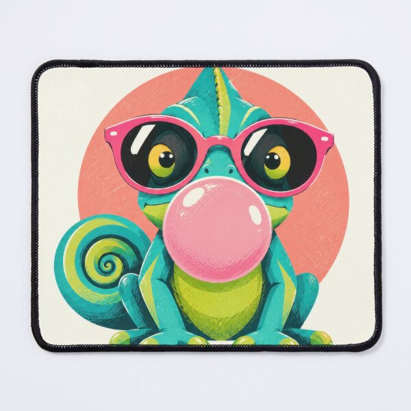 Item preview, Glasses-wearing chameleon with gum designed and sold by anytka.