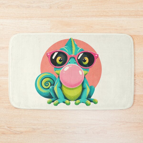 Item preview, Glasses-wearing chameleon with gum designed and sold by anytka.