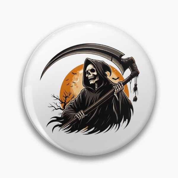 Item preview, Sinister Grim Reaper with Scythe Under Orange Full Moon    designed and sold by interdesigner.