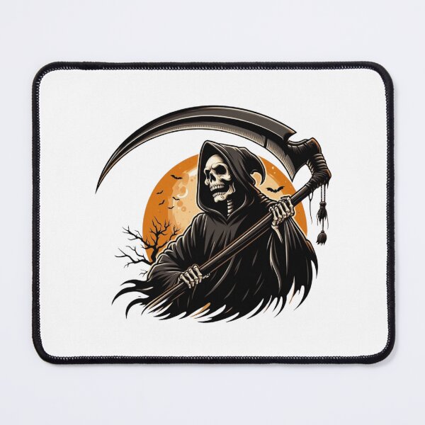 Item preview, Sinister Grim Reaper with Scythe Under Orange Full Moon designed and sold by interdesigner.