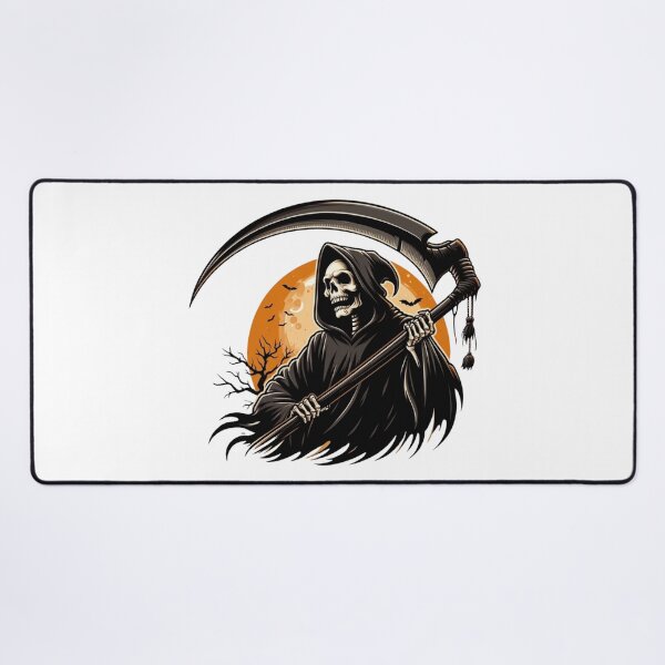 Item preview, Sinister Grim Reaper with Scythe Under Orange Full Moon designed and sold by interdesigner.