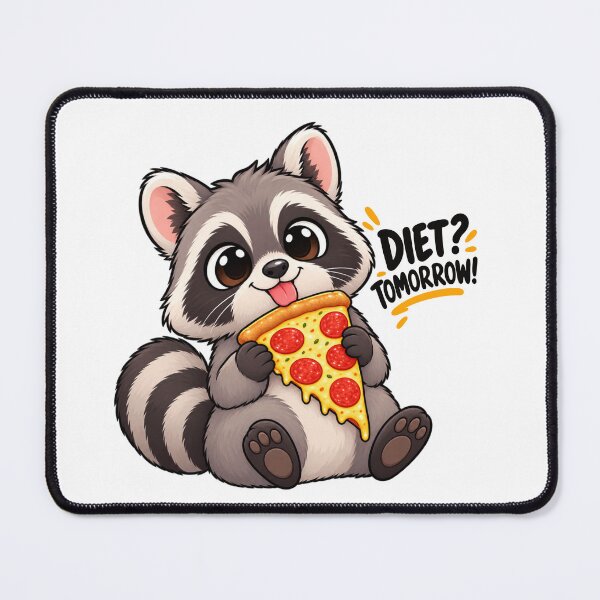 Item preview, Cute Raccoon Pizza Lover – Diet Tomorrow Funny Food Humor designed and sold by JrNergal.