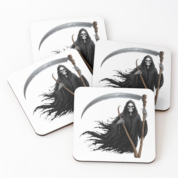 Item preview, Grim Reaper Phantom Holding Scythe in Hooded Cloak Vector    designed and sold by interdesigner.