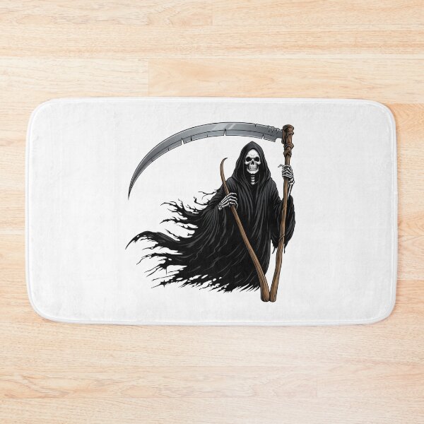 Item preview, Grim Reaper Phantom Holding Scythe in Hooded Cloak Vector    designed and sold by interdesigner.