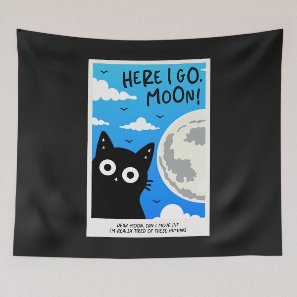 Item preview, Here I Go, Moon! – A Cat’s Lunar Adventure designed and sold by DibujandoPorfa.