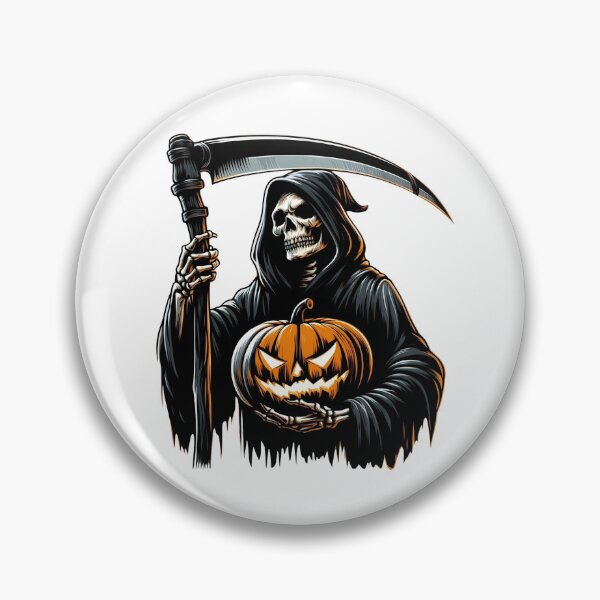 Item preview, Sinister Grim Reaper with Scythe Holding Glowing Jack-o'-Lantern    designed and sold by interdesigner.