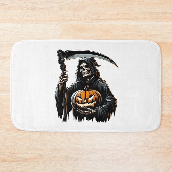 Item preview, Sinister Grim Reaper with Scythe Holding Glowing Jack-o'-Lantern    designed and sold by interdesigner.