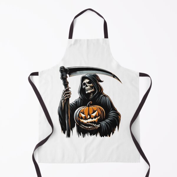 Item preview, Sinister Grim Reaper with Scythe Holding Glowing Jack-o'-Lantern    designed and sold by interdesigner.