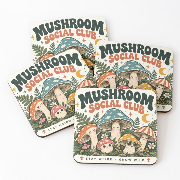 Item preview, Mushroom club illustration shown designed and sold by anytka.