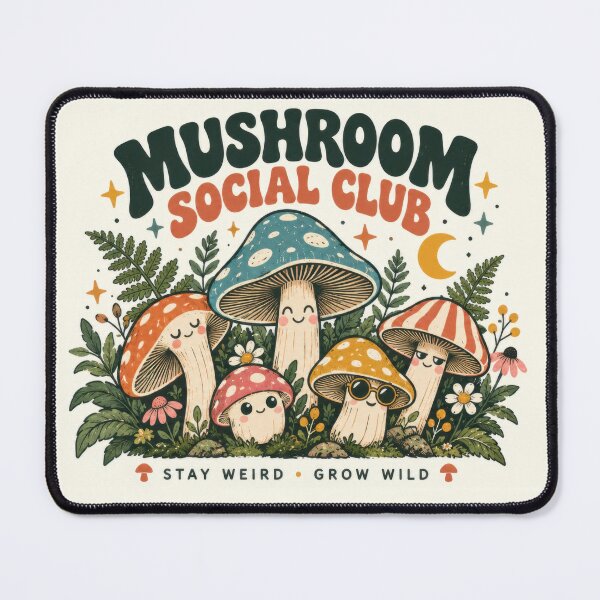 Item preview, Mushroom club illustration shown designed and sold by anytka.