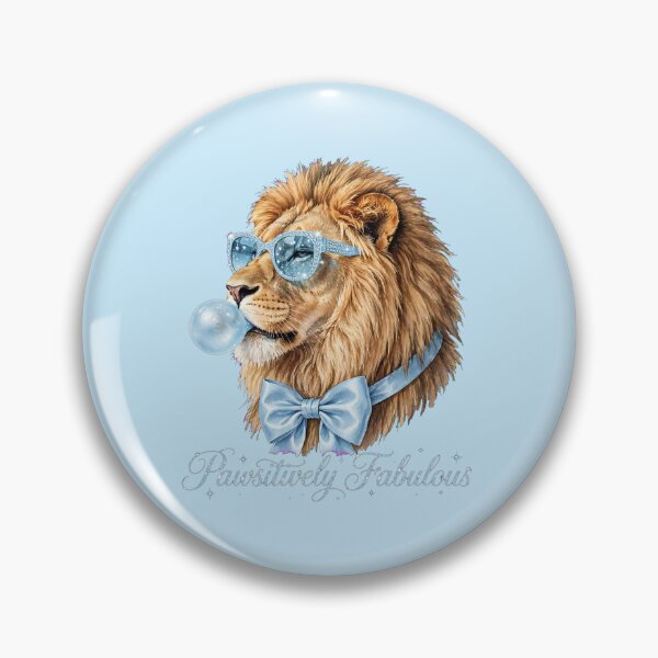 Item preview, Pawsitively Fabulous Blue Lion - Cute Blue Coquette Lion designed and sold by Vibe-Vary.