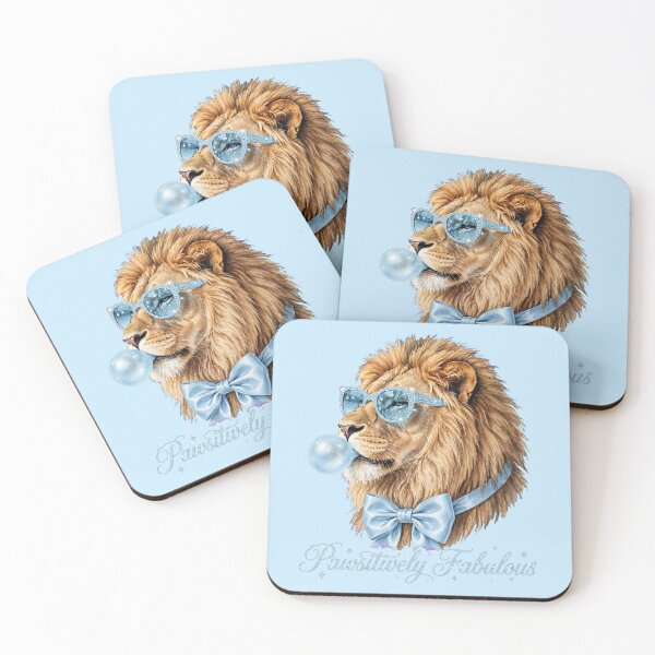 Item preview, Pawsitively Fabulous Blue Lion - Cute Blue Coquette Lion designed and sold by Vibe-Vary.