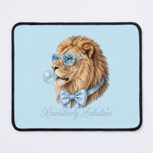 Item preview, Pawsitively Fabulous Blue Lion - Cute Blue Coquette Lion designed and sold by Vibe-Vary.