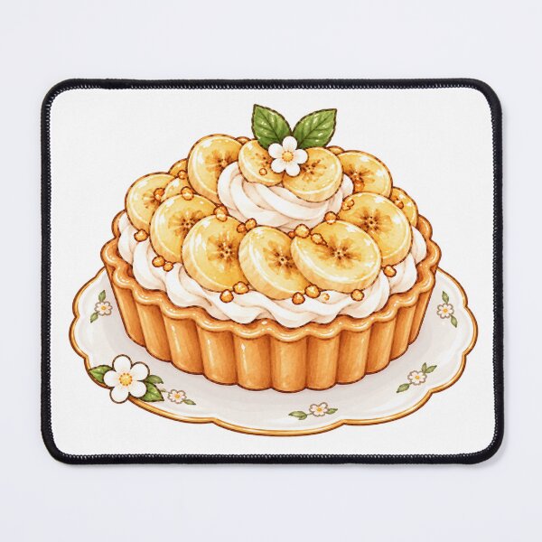 Item preview, Cute Banana Tart – Kawaii Banana Cream Pie designed and sold by Kiralemon.