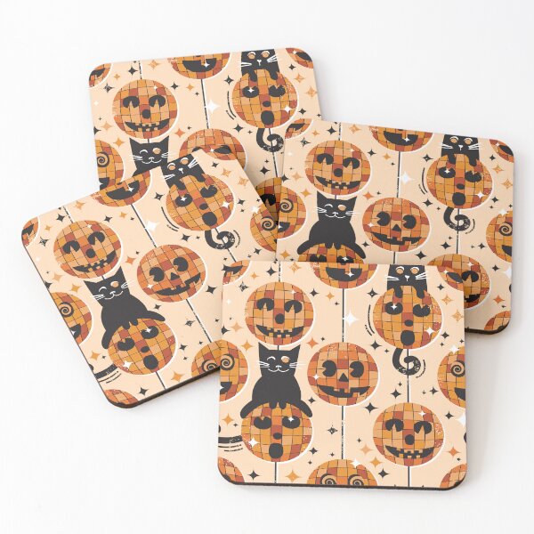 Item preview, Groovy halloween disco cat - black kitty orange retro balls designed and sold by SelmaCardoso.