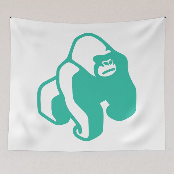 Item preview, Minimalist Teal Gorilla Silhouette Graphic designed and sold by Heaton-B-Design.