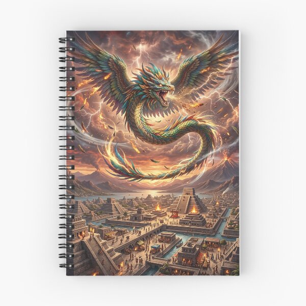 Item preview, Quetzalcoatl Soaring over Aztec Pyramid City designed and sold by Lucid Dream Pixel.