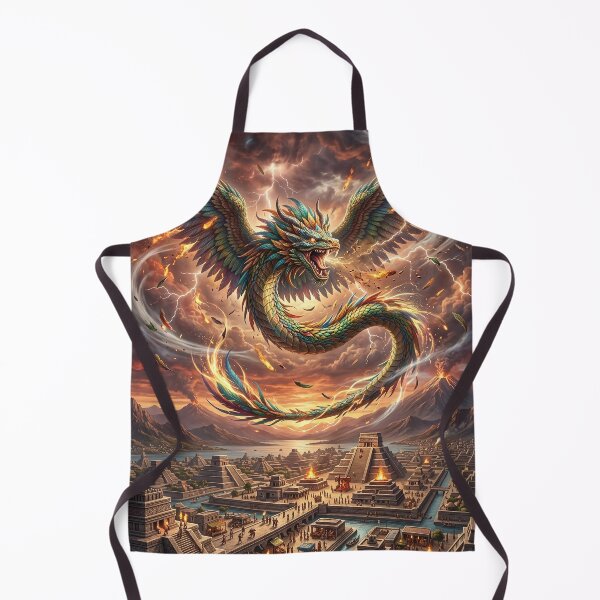 Item preview, Quetzalcoatl Soaring over Aztec Pyramid City designed and sold by Lucid Dream Pixel.