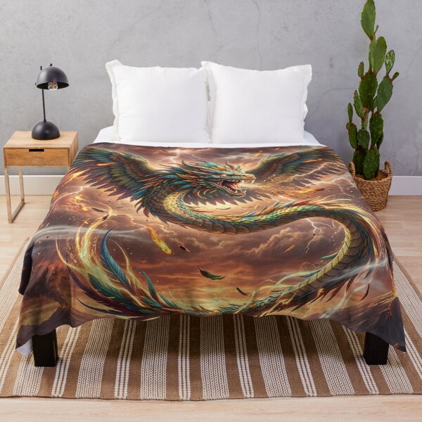 Item preview, Quetzalcoatl Soaring over Aztec Pyramid City designed and sold by Lucid Dream Pixel.