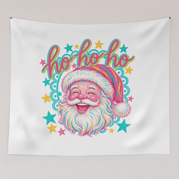 Item preview, Groovy Santa Claus Ho Ho Ho – Retro Christmas Vintage Colorful Holiday Design designed and sold by KMMODERNDESIGNS.