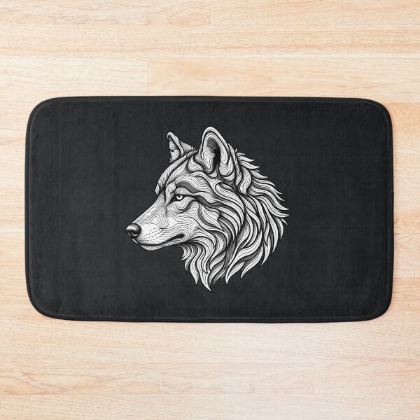 Item preview, Wolf Line Art | Black and White Wild Wolf Illustration designed and sold by MrDev.